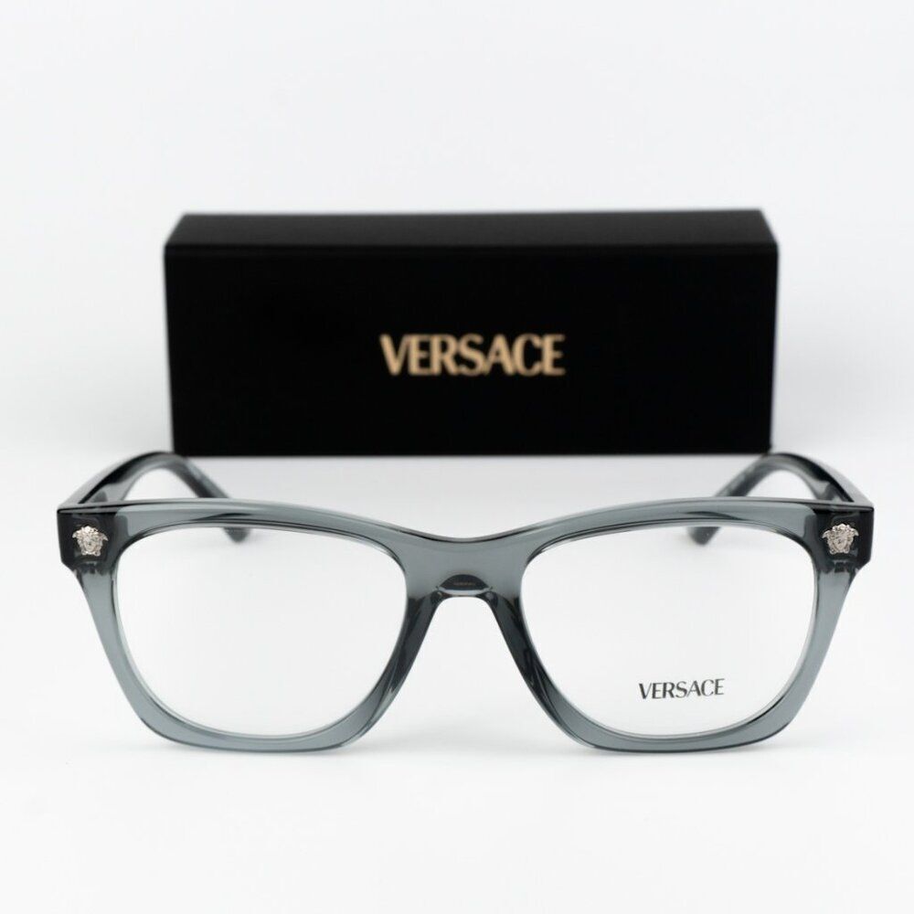 NEW Versace VE3363U 5496 Grey Transparent Square Unisex Eyeglasses VE 3363U